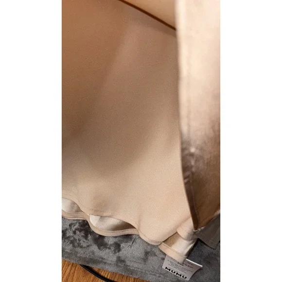 Show Me Your Mumu Lisa Maxi Dress Small Champagne Satin Halter Open Back - Picture 11 of 15